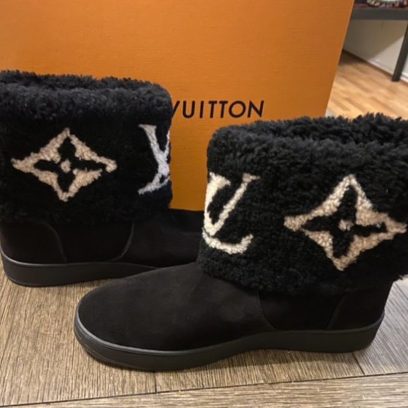 NEW LOUIS VUITTON SNOWDROP FLAT ANKLE BOOT SZ39/9 - Picture 8 of 11